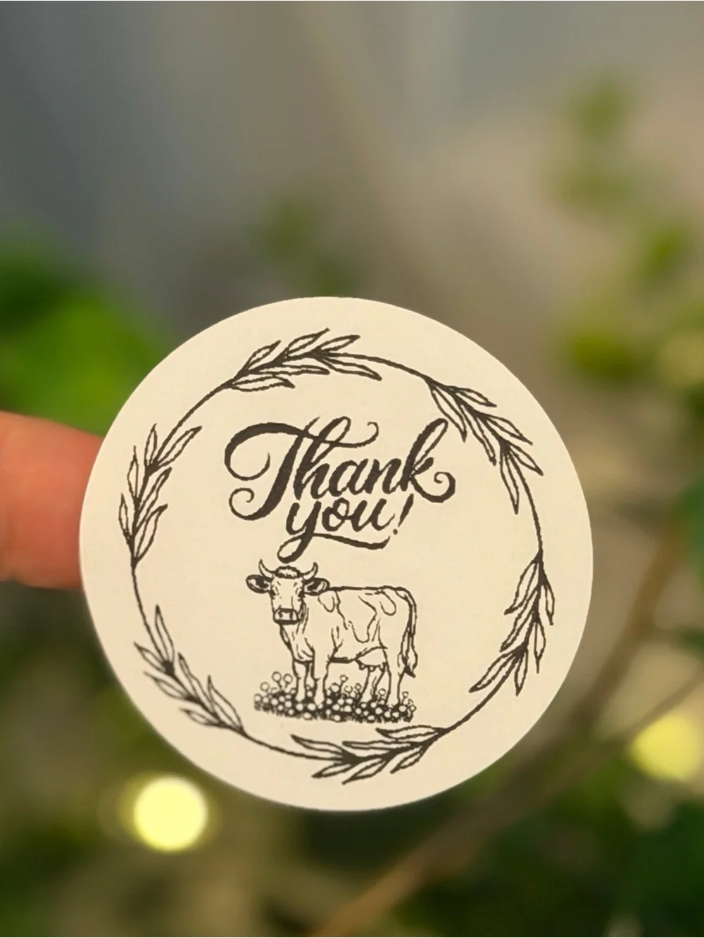 200 Farmhouse Thank You Stickers 2” Round Rustic Packaging Labels Foliage